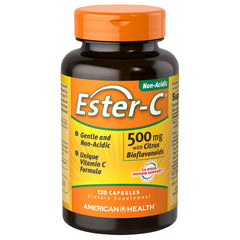 Ester-C bottle front showing gentle daily Vitamin C for broad immune support