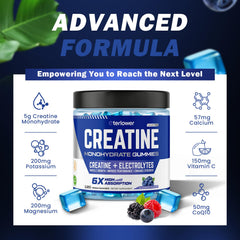 eterlower Creatine Monohydrate Gummies vitamins C, B6, B12—nutrients for energy metabolism