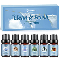 Ethlauff Clean Essential Oils Set bottles for home fragrance and DIY crafts.