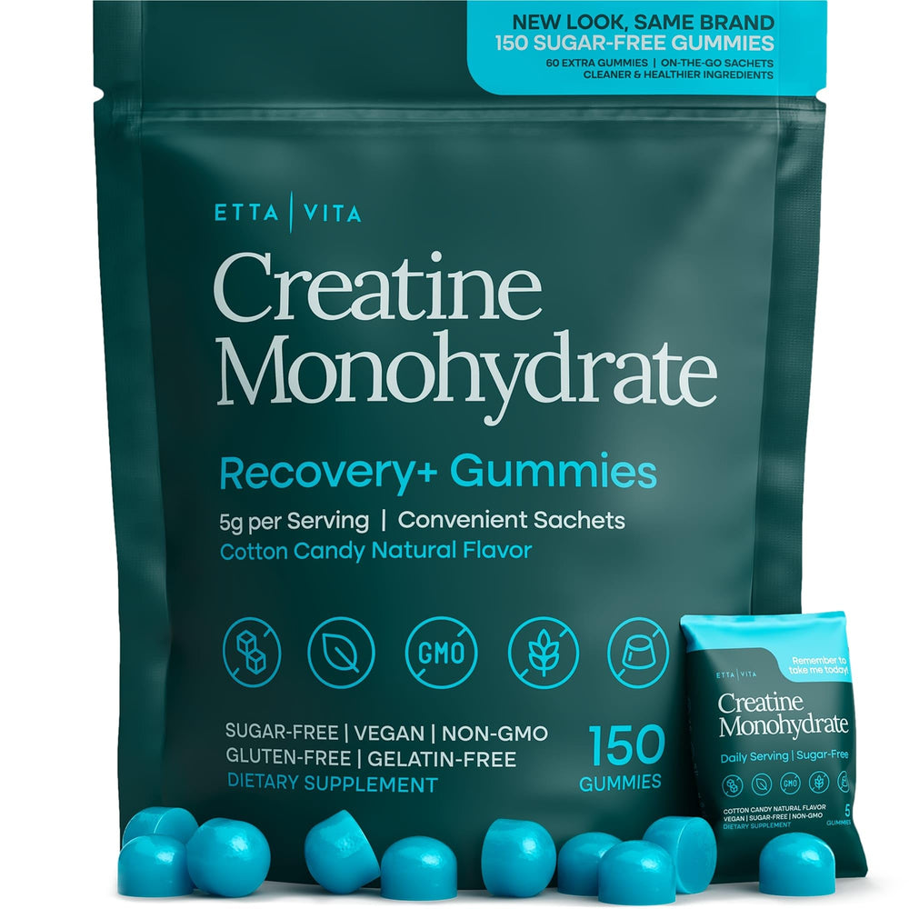 Etta Vita Sugar-Free Creatine Gummies blueberry flavor for on-the-go energy support