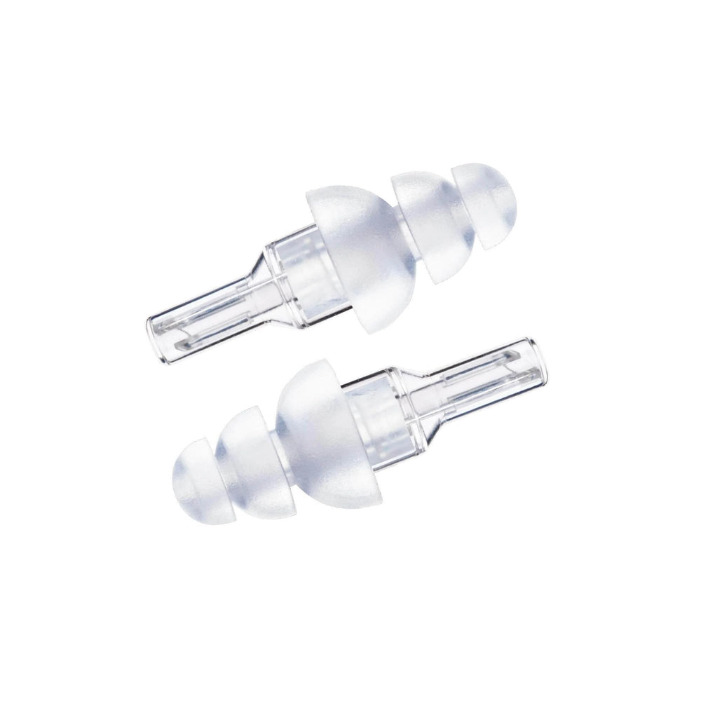 Etymotic ER20 earplugs clear close-up for high-fidelity listening and protection.