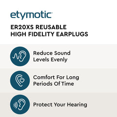 Etymotic ER20XS low-profile design for comfortable wear under helmets.