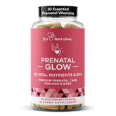 Eu Natural Glow Prenatal bottle with 60 capsules for daily pregnancy support