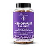 Eu Natural Menopause Balance bottle close-up showing doctor-formulated multi-symptom support