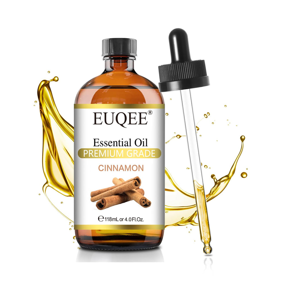 EUQEE Cinnamon essential oil bottle in amber glass for diffuser use