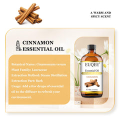EUQEE Cinnamon essential oil dropper enabling precise dosing for crafts