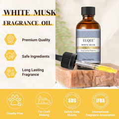 EUQEE White Musk fragrance oil with glass dropper for precise dosing
