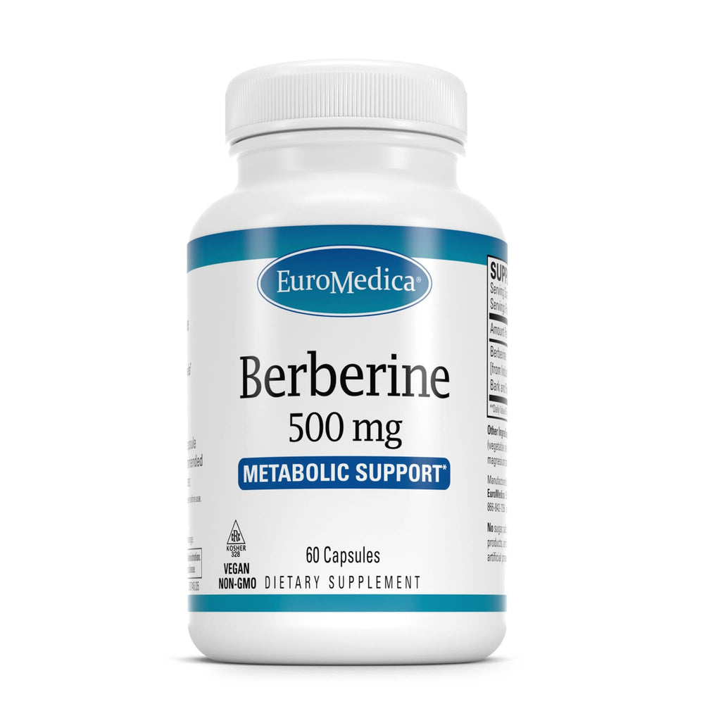 EuroMedica Berberine 500 mg bottle for metabolic support and daily wellness