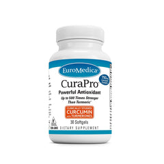 EuroMedica CuraPro bottle front view showing high-potency curcumin potential for brain health