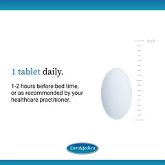 EuroMedica Melatonin beside a glass of water supports nightly routine.