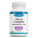EuroMedica Nerve Complex bottle on table supports daily nerve health and circulation.