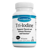 EuroMedica Tri-Iodine bottle with three-iodine formula for thyroid support.