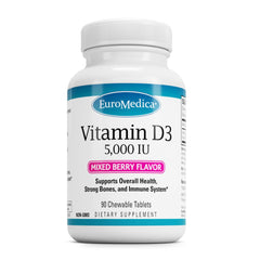 EuroMedica Vitamin D3 5000IU bottle – bone health support.