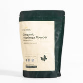 EVARA Moringa powder bottle displays premium organic leaves for daily wellness