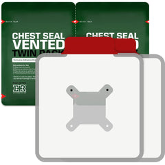 Latex-free 4-vent chest seal design for reliable coverage.