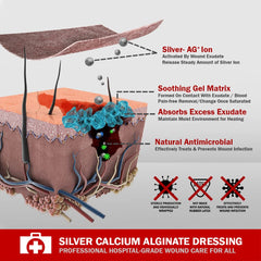 EVERLIT AG Silver Calcium Alginate Dressing sterile packaging illustrates hygiene from production to shelf.