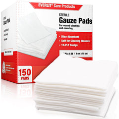 EVERLIT extra-thick 4x4 sterile gauze pad, individually wrapped for clean wound care.