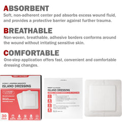 EVERLIT Island Dressing absorbs exudate with a highly absorbent center core