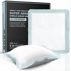 EVERLIT 6x6 super absorbent dressing in box, ready for immediate wound care.