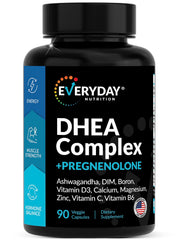 Everyday Nutrition DHEA Micronized bottle for convenient daily capsules.