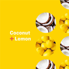 Close-up of Everyone label highlighting refreshing coconut lemon scent.