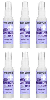 Everyone Lavender Aloe sanitizer spray bottle for on-the-go cleansing and fresh scent.
