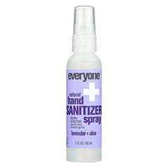 Everyone Lavender Aloe mist shows quick, non-sticky hand sanitizing in action.