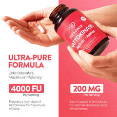 Eve's Cycle nattokinase capsules laid out for daily wellness routine