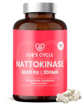 Eve's Cycle nattokinase supplement bottle close-up for circulation support
