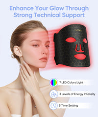 EVFOFO LED Face Mask remote control demonstrates easy color selection for personalized routines.