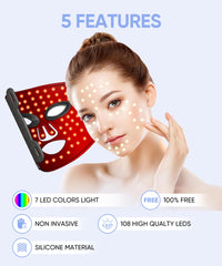 EVFOFO LED Face Mask seven-color panel offers varied light options for experimentation.