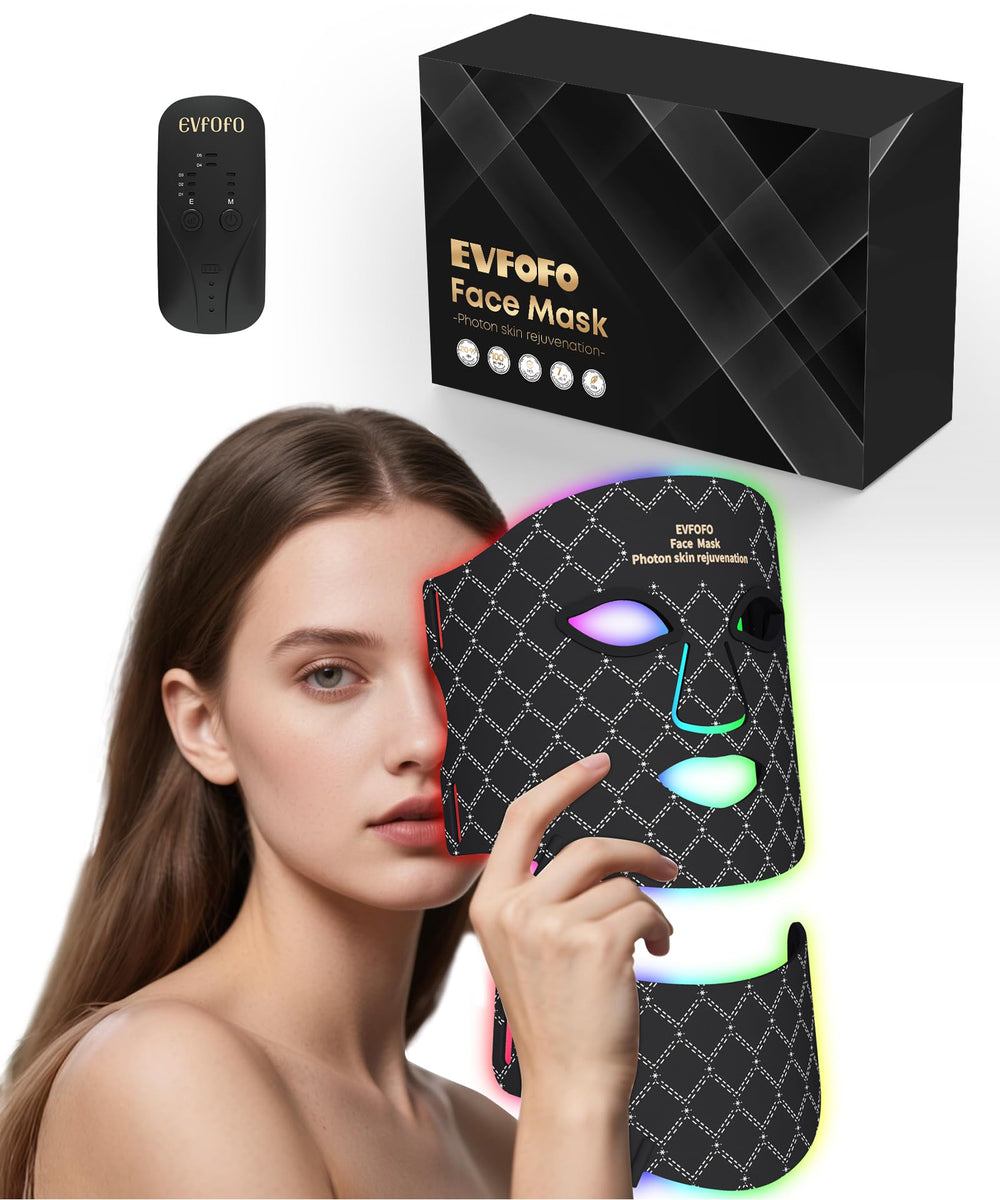 EVFOFO red light facial mask with remote control for convenient at-home sessions