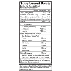 EVL BCAA Lean Energy Powder being poured into a shaker for endurance and focus.