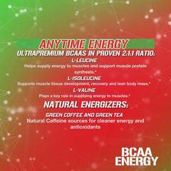 Cherry Limeade EVL BCAAs Energy scoop beside a glass for flavor