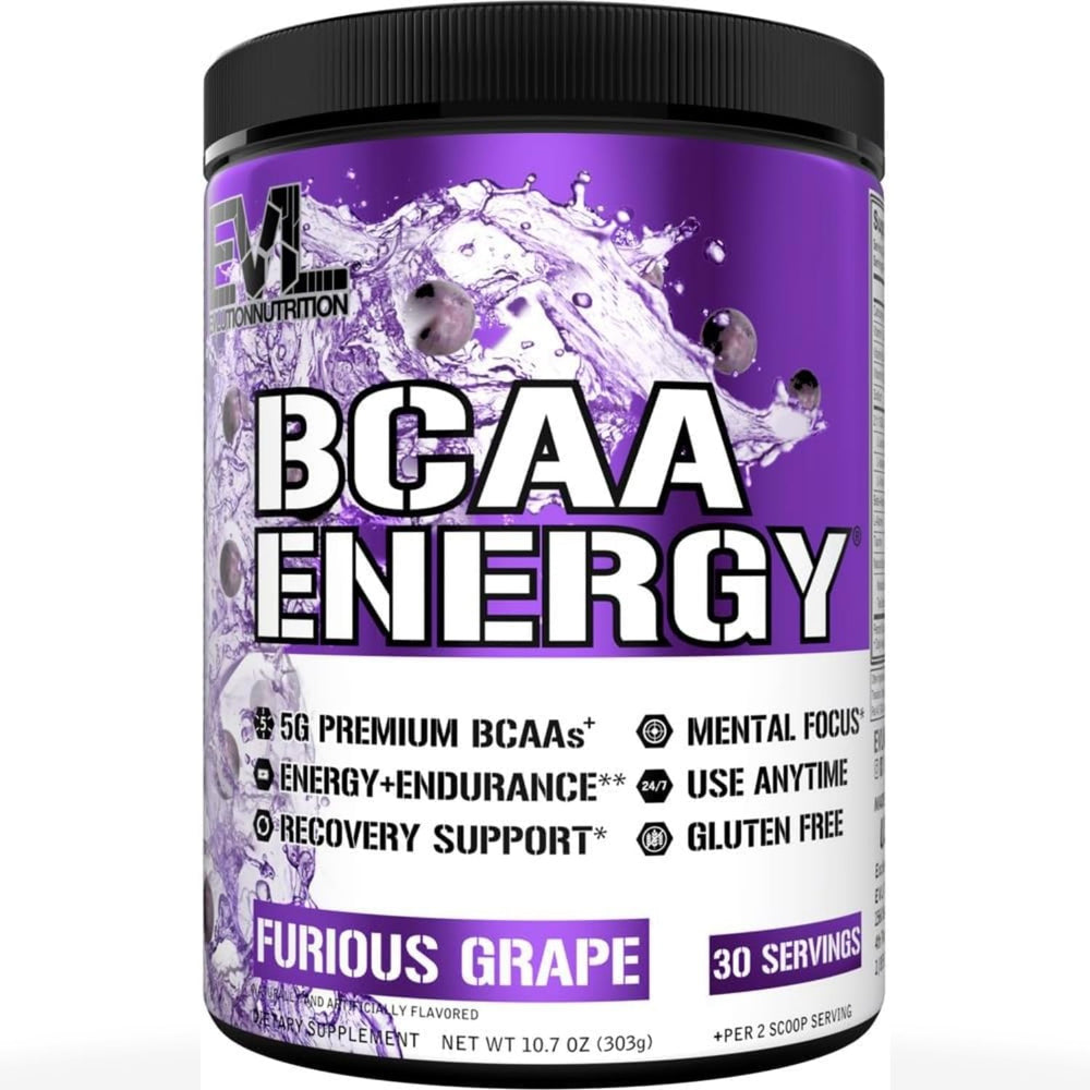 EVL BCAAs Energy green Apple tub for post-workout hydration and energy