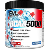 EVL BCAAs Rocket Pop bottle showing 5g BCAAs for recovery