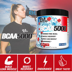 Dissolving EVL BCAAs Rocket Pop powder in water for hydration