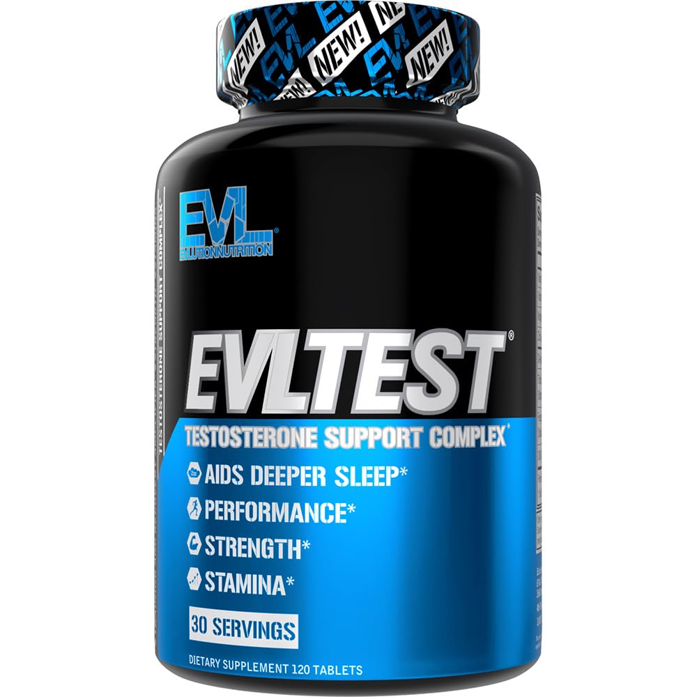 EVLTest bottle front displaying packaging for post-workout support