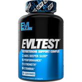 EVLTest bottle front displaying packaging for post-workout support