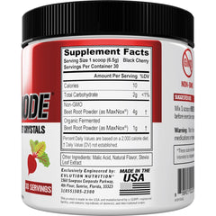 BeetMode beetroot powder scoop showing rich formula for nitric oxide support