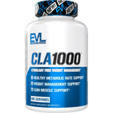 EVLUTION CLA 1000mg bottle front for non-stimulant fat loss support