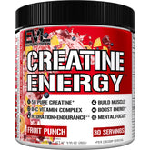 EVL Creatine Energy bottle pour showing convenient dosing for workouts