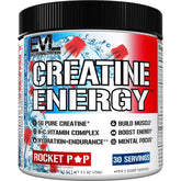EVL Creatine Energy bottle with rocket pop flavor boosts workout energy