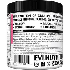 Glass of water with Evlution Creatine Energy shows quick mixability.