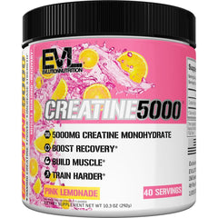 EVL Creatine5000 pink lemonade powder dissolving in water for lean muscle support