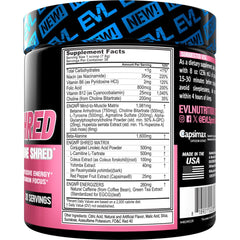 Evlution ENGN Shred bottle pours powder for quick energy during workouts