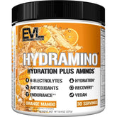 Evlution Hydramino bottle pouring to support hydration during workouts.