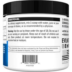 Evlution Nutrition vegan gluten-free label on container signals clean ingredients.