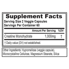 Evlution capsules closeup shows 1000mg creatine monohydrate for muscle recovery