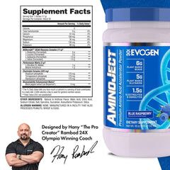 AminoJect fermented plant-based amino acids highlight clean fermentation and vegan formula.